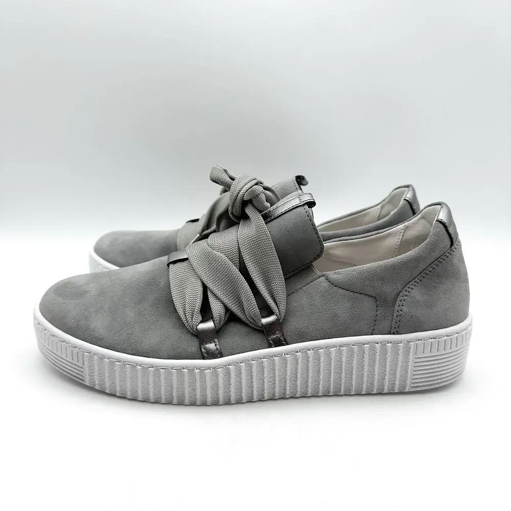 Gabor Womens 73.333.10 Casual Sneakers UK 5.5 US 8 Grey Stone Suede NWOB